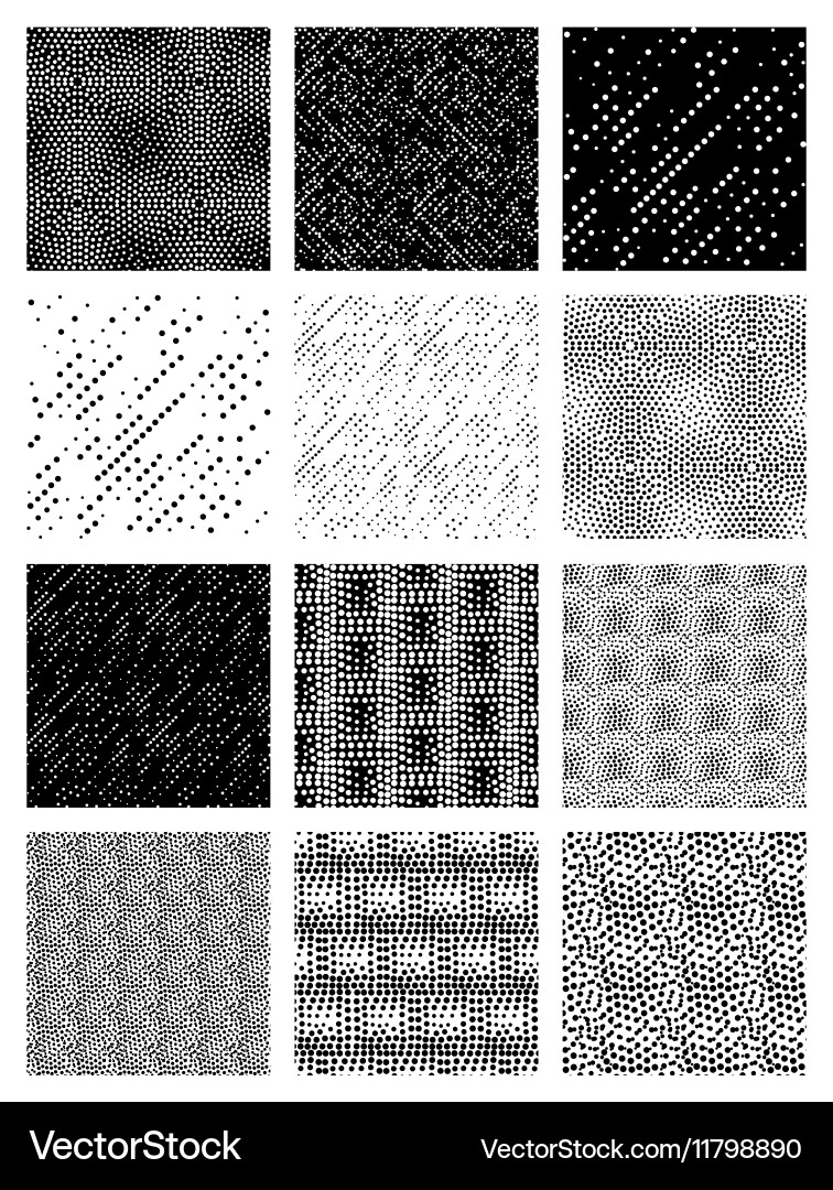 Pointillist Geometric Patterns Vector Image