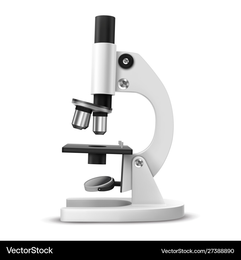Realistic or 3d microscope side view Realistic or 3d microscope side view vector image