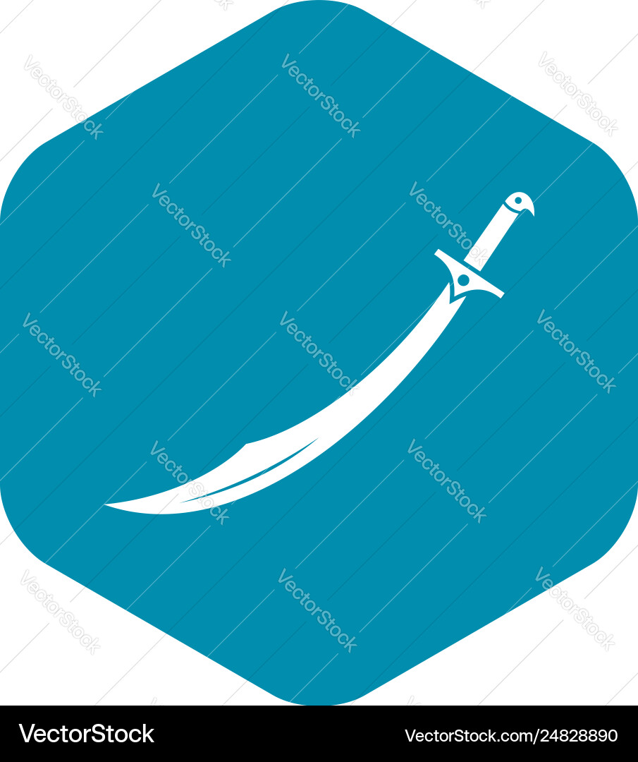 Scimitar sword icon simple style Scimitar sword icon simple style vector image