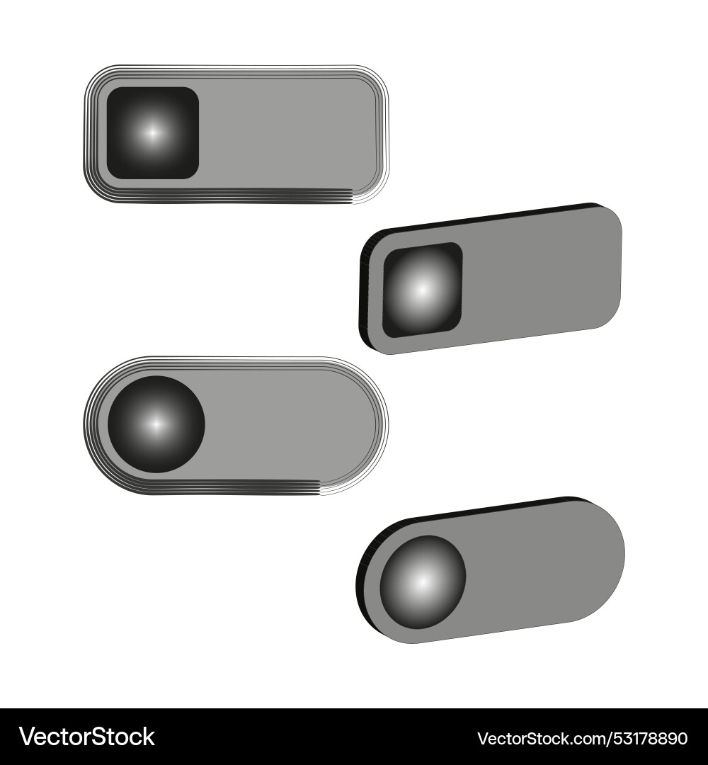Toggle switch icon set slider buttons interface Toggle switch icon set slider buttons interface vector image