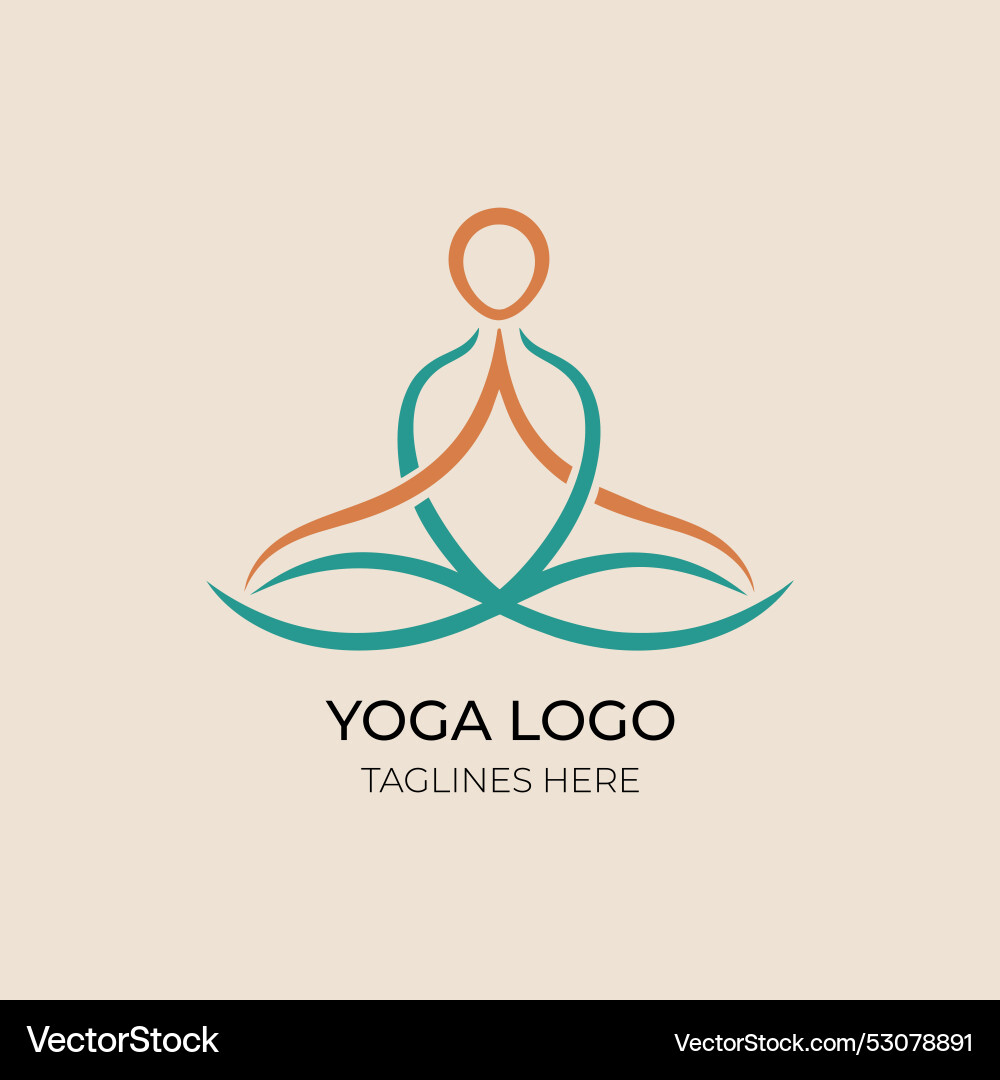 A minimalist yoga logo – Royalty-Free Vector | VectorStock, image size:1000x1080