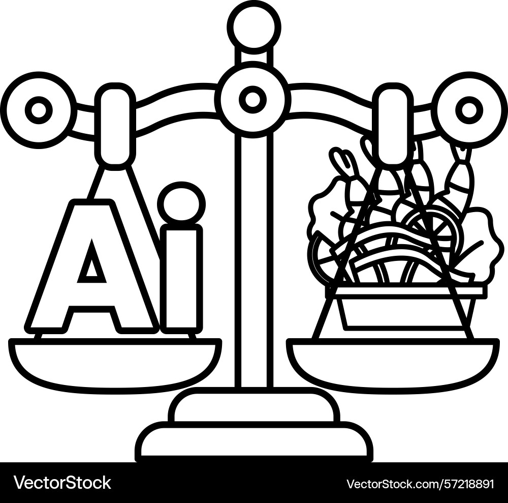 A scale with the letters ai vector image