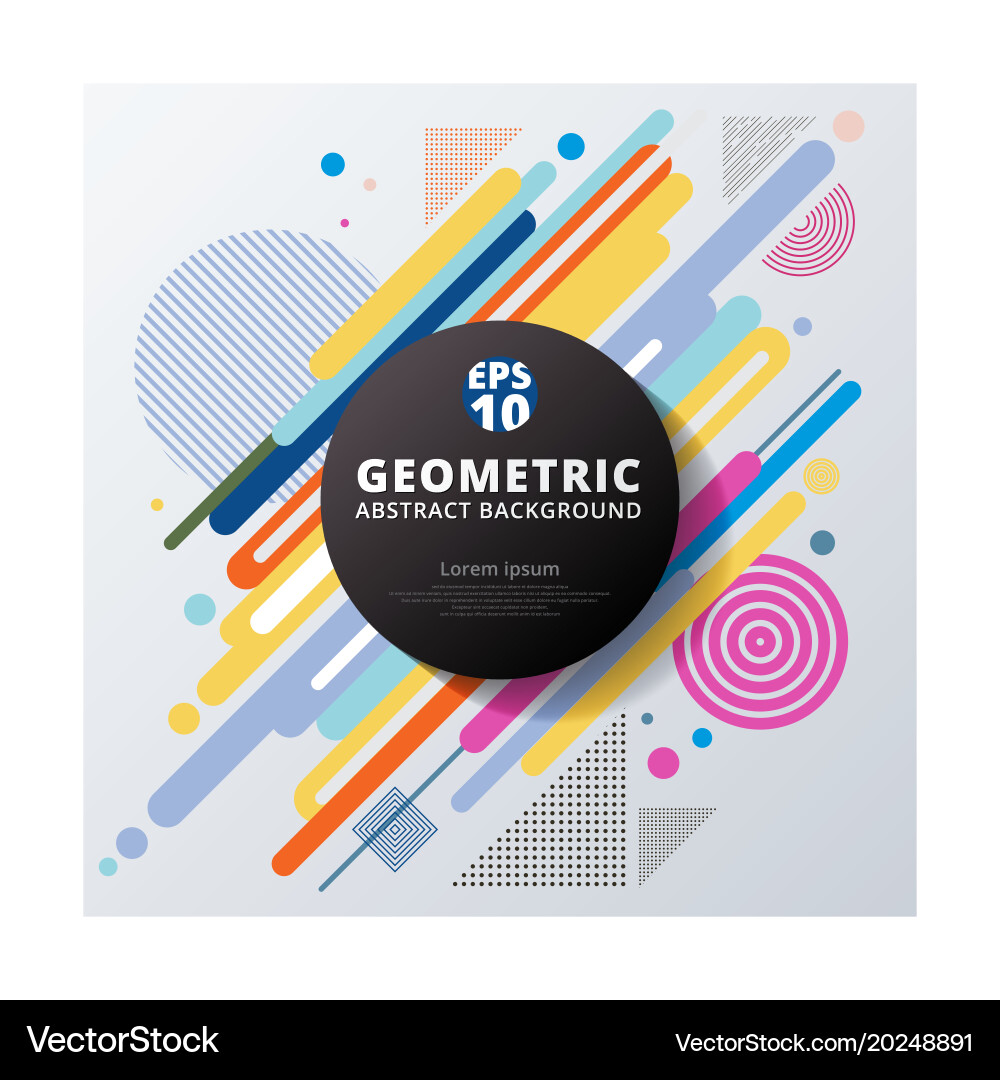 Abstract colorful color circle geometric pattern vector image