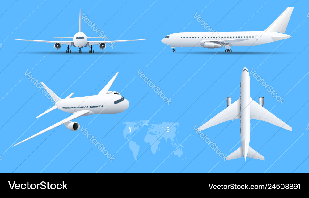 Airplanes on blue background industrial blueprint Airplanes on blue background industrial blueprint vector image