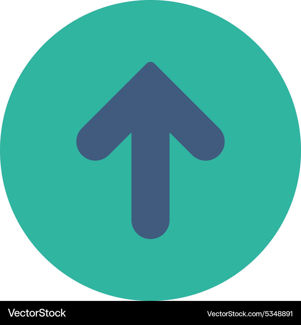 Arrow up flat cobalt and cyan colors round button Vector Image