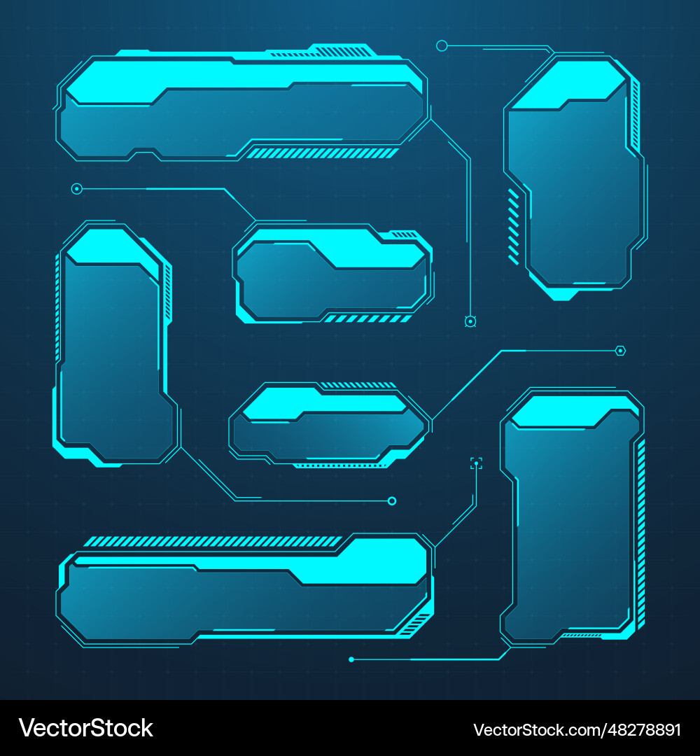 Blue futuristic hud or ui elements sci-fi user Vector Image