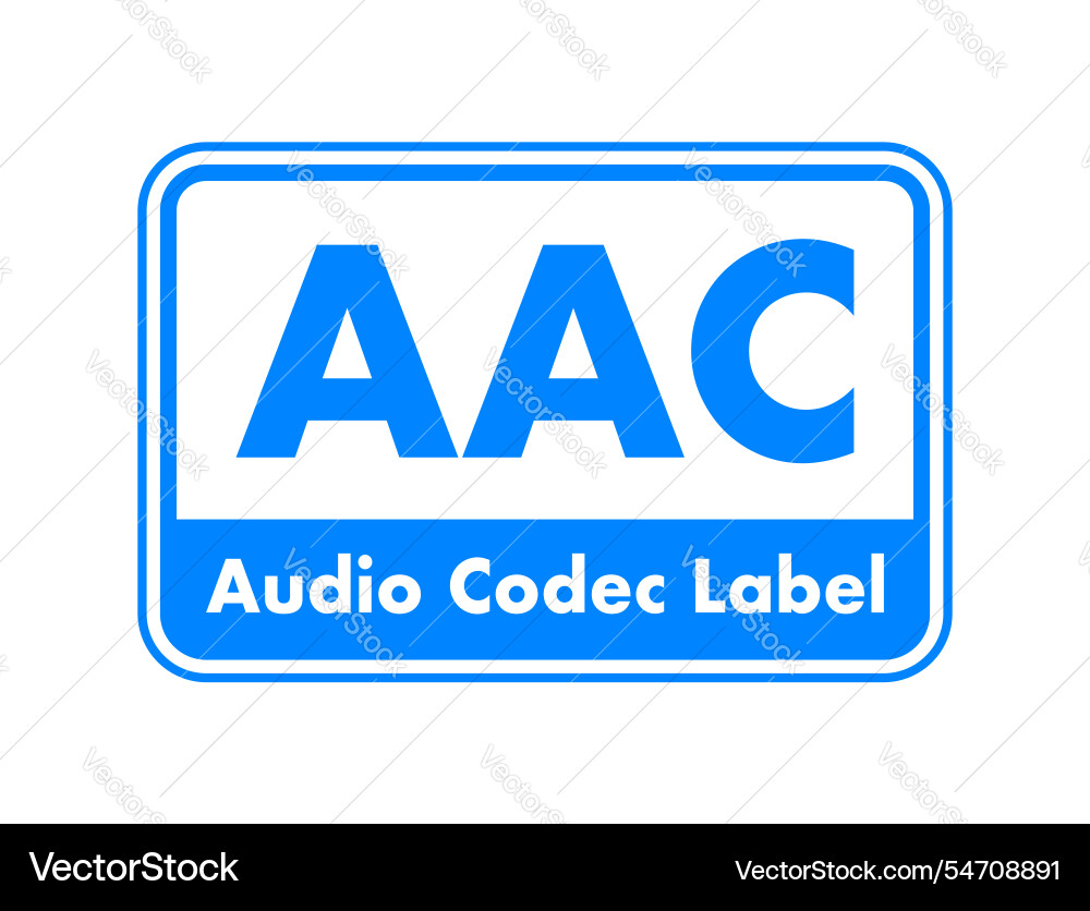 Blue rounded rectangle showing audio codec label Blue rounded rectangle showing audio codec label vector image
