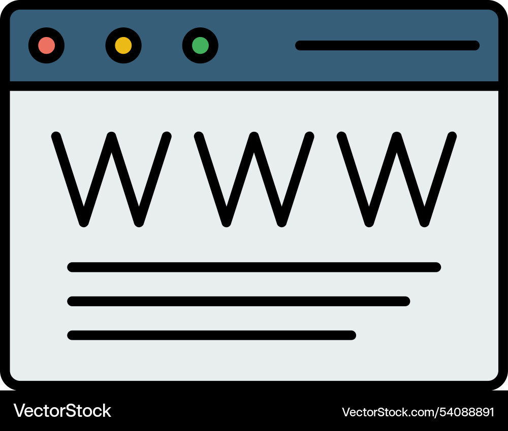 Browser line filled icon design vector image