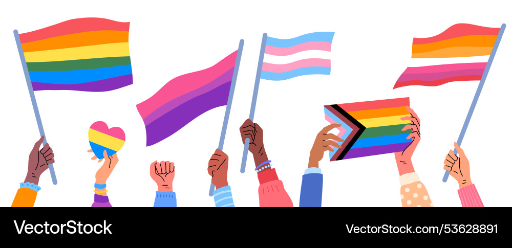Cartoon Farbe menschliche Hände halten Lgbt progressive Cartoon Farbe menschliche Hände halten Lgbt progressive vektorbild