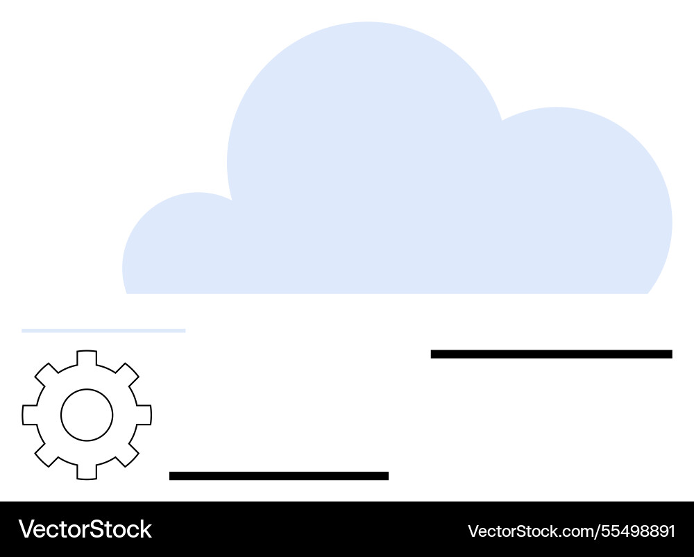 Cloud computing concept with a gear element Cloud computing concept with a gear element vector image