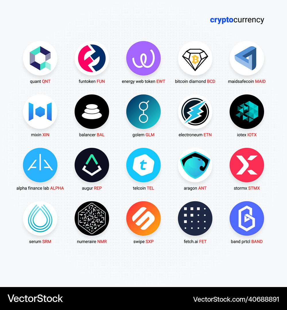 Crypto currency coins digital payment system – Royalty-Free Vector |  VectorStock
