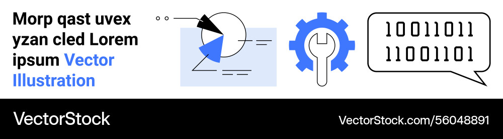 Data analysis and coding process with graph pie Data analysis and coding process with graph pie vector image