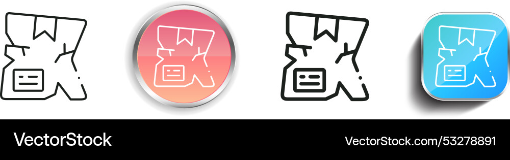 Delivery box icon thin linear regular and button Delivery box icon thin linear regular and button Vector Image