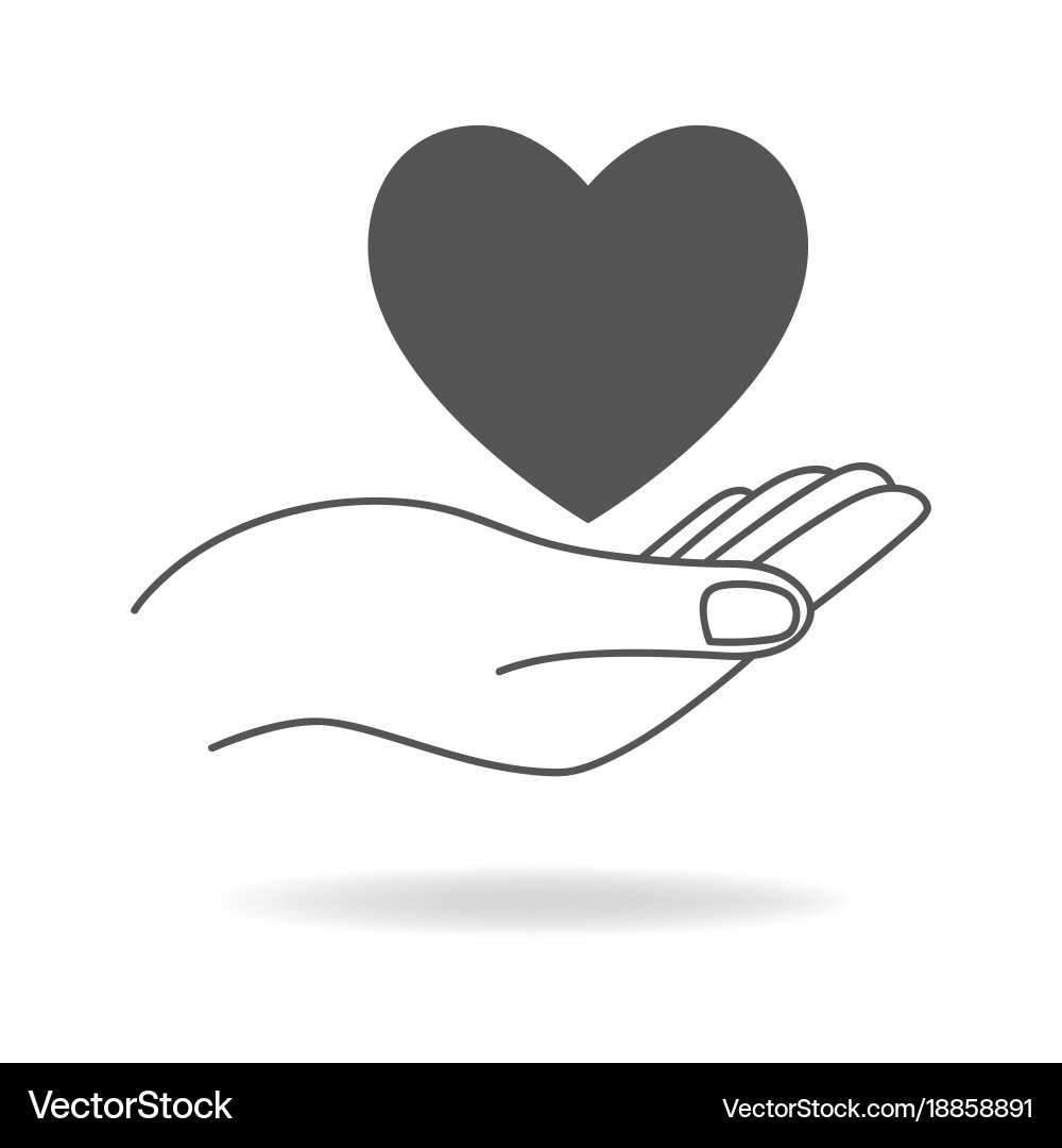 Hand Offering Heart Symbol – Royalty-Free Vector | VectorStock, image size:1000x1080
