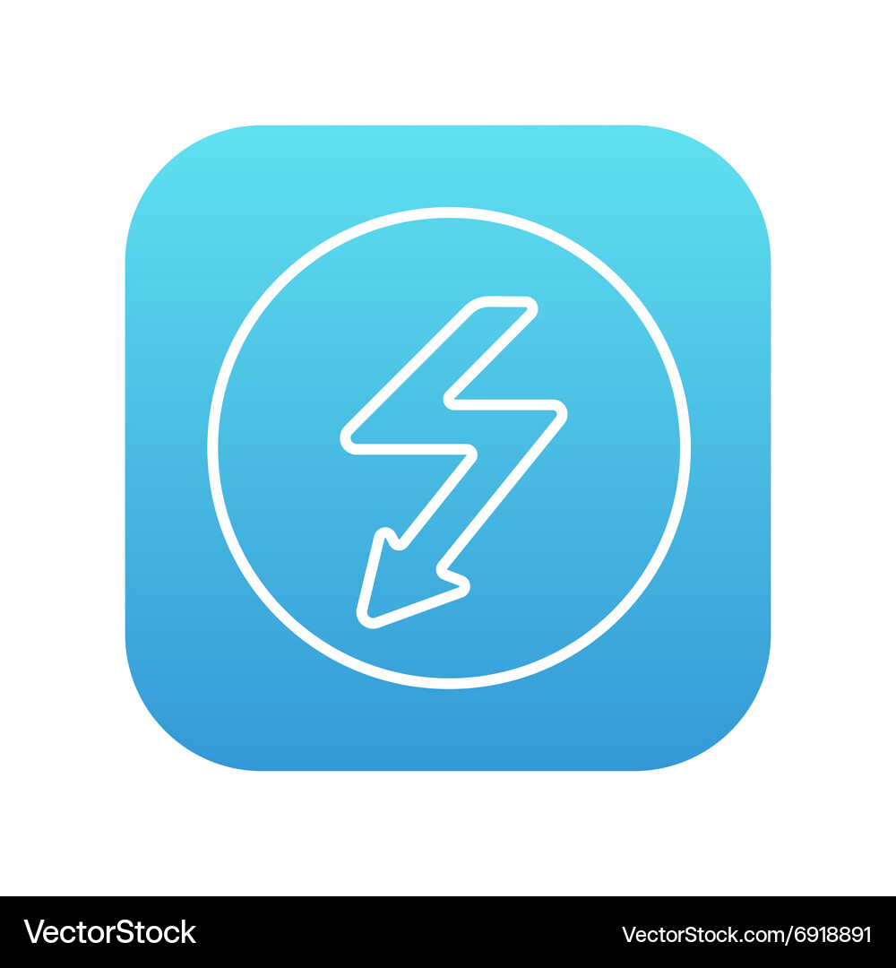 Lightning arrow downward line icon Vector Image
