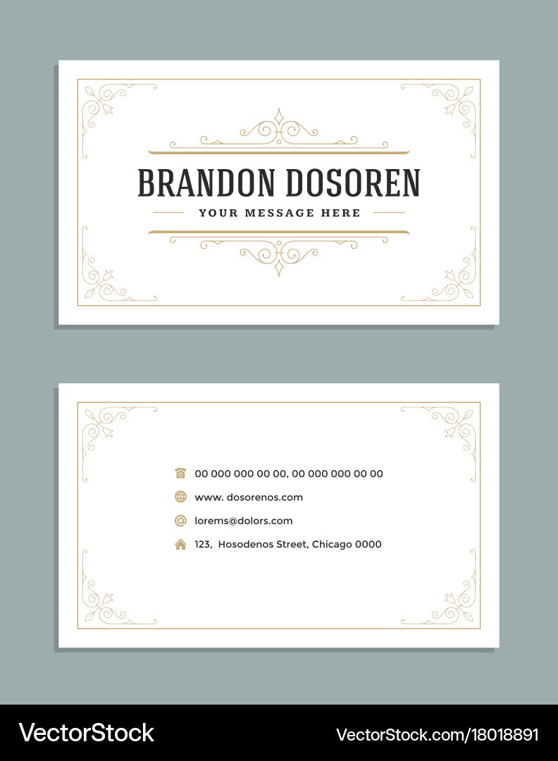 Luxury Vintage Business Card Ornament Vector Image