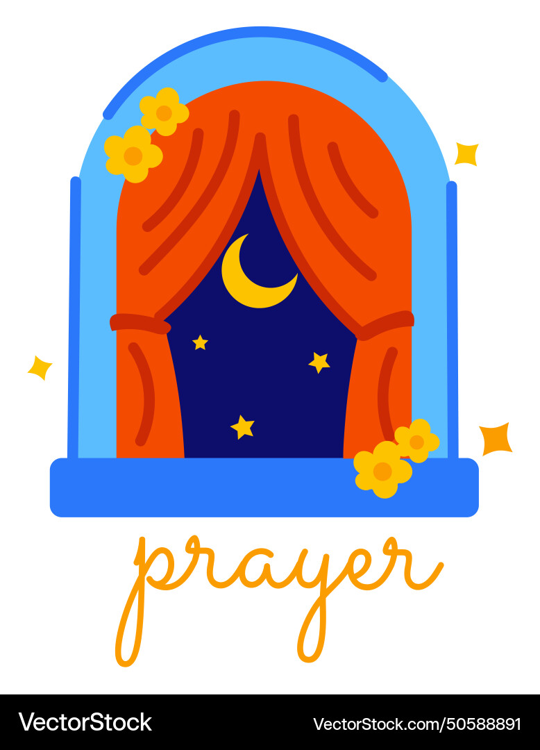 Night prayer Royalty Free Vector Image - VectorStock