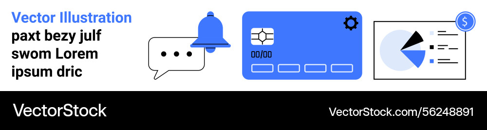 Notification messaging payment card and data Notification messaging payment card and data vector image