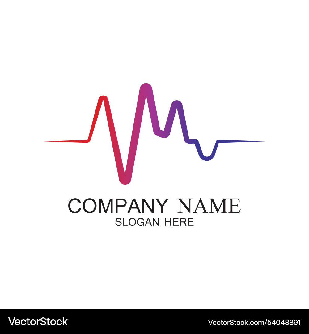 Pulse line template Vector Image