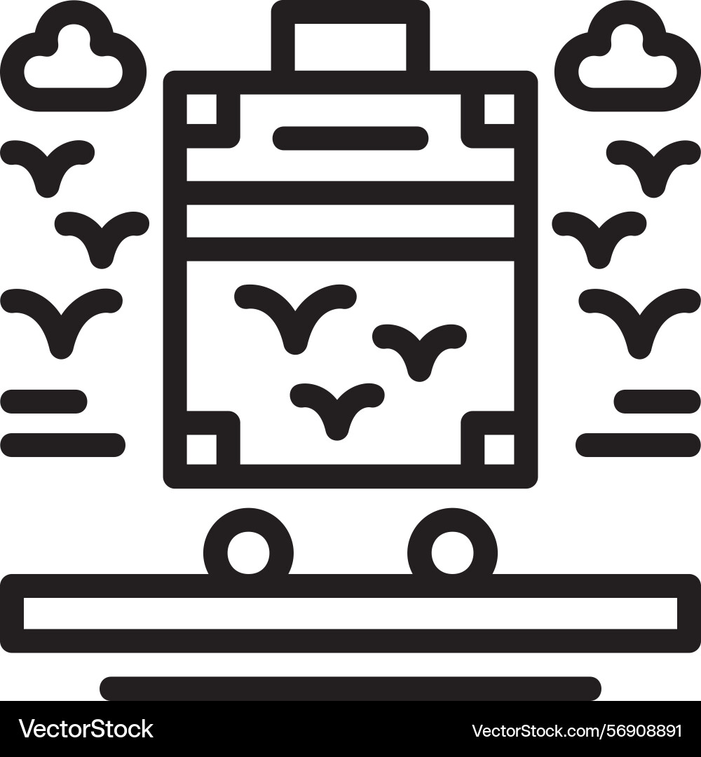 Roller suitcase linear style icon design Vector Image