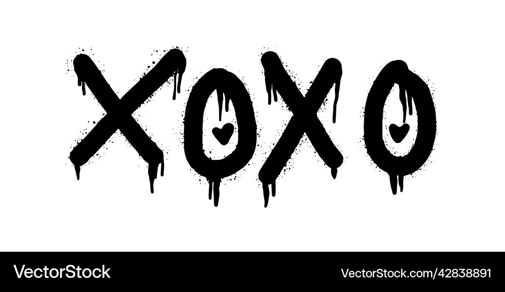 Spray Painted 'Xoxo' Word Art Vector Image