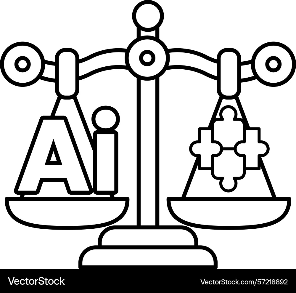 A scale with the letters ai on one side vector image