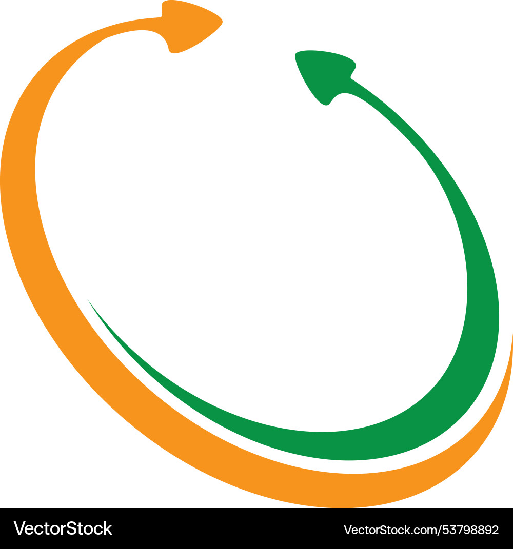 Abstract and dynamic circle with slash logo Abstract and dynamic circle with slash logo Vector Image