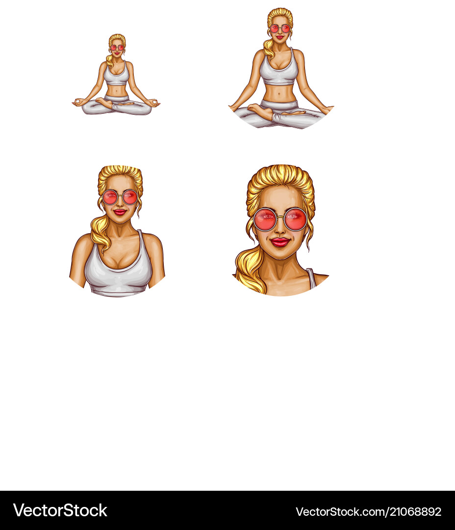 Avatar of girl doing yoga padmasana Avatar of girl doing yoga padmasana Vector Image