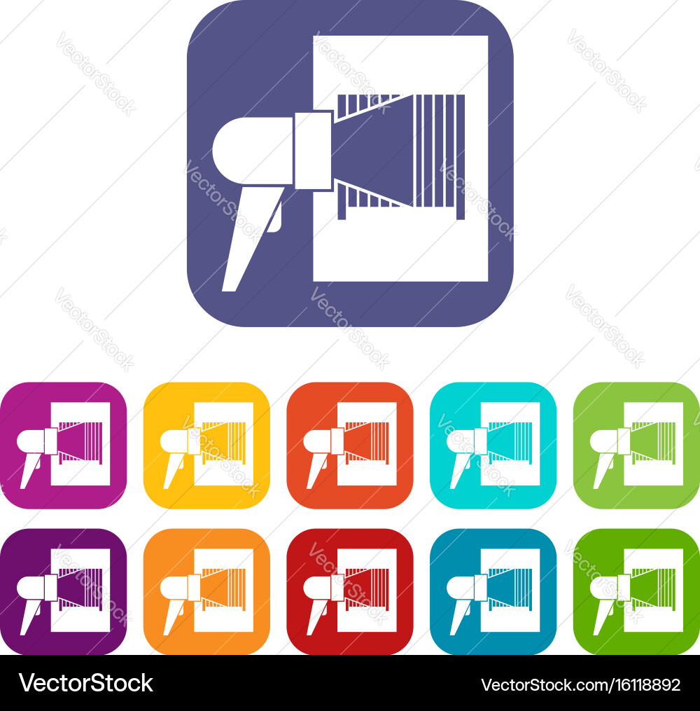 Bar code on cargo icons set vector image