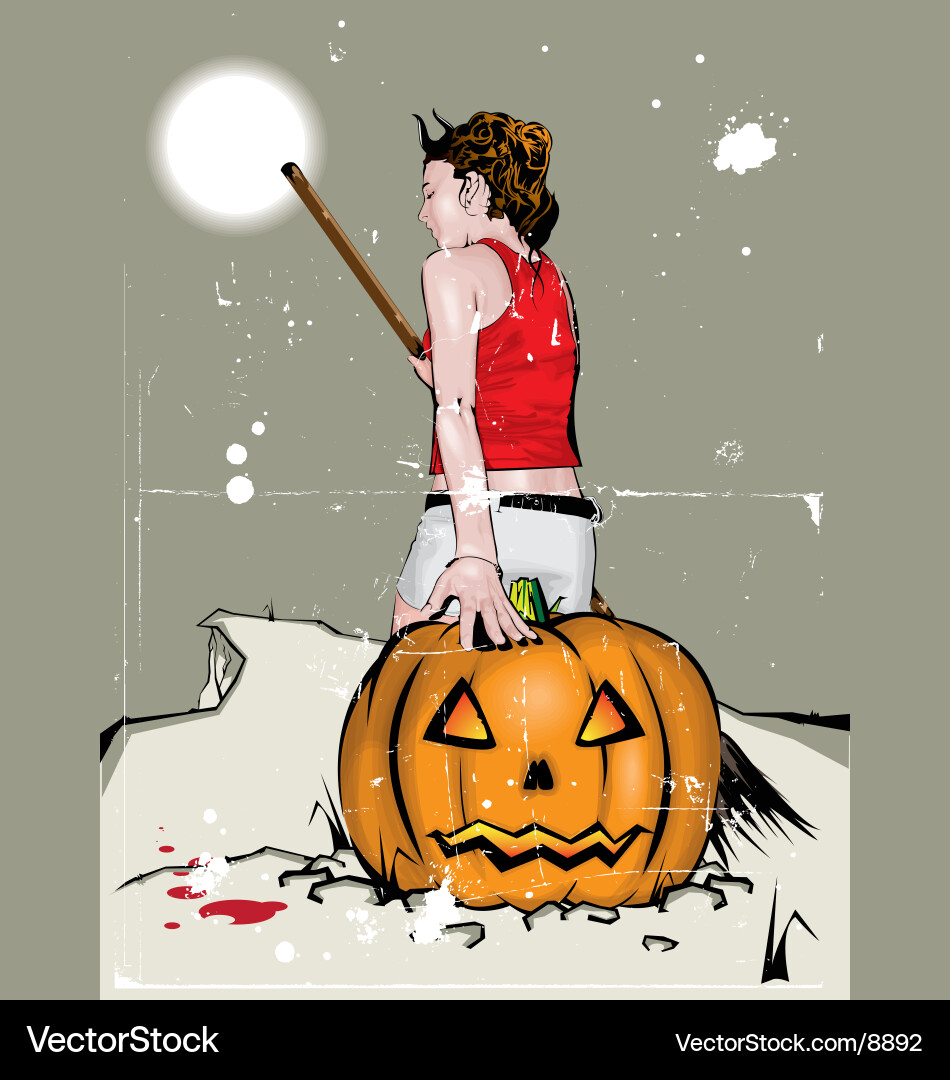 Dark Halloween Girl vector image
