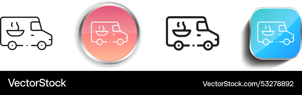 Delivery car icon thin linear regular and button Delivery car icon thin linear regular and button vector image