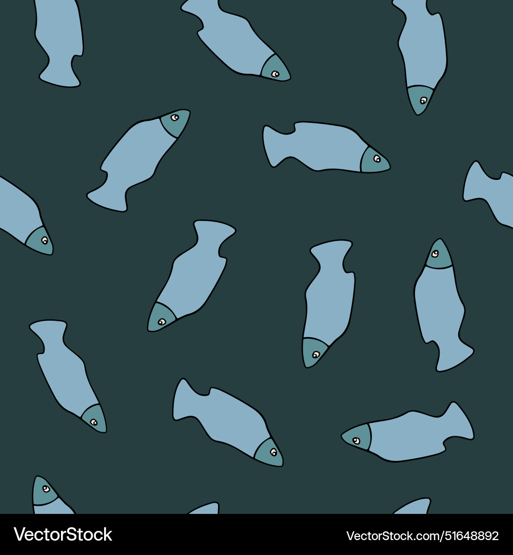 Isolated of pattern with fishes Vector Image