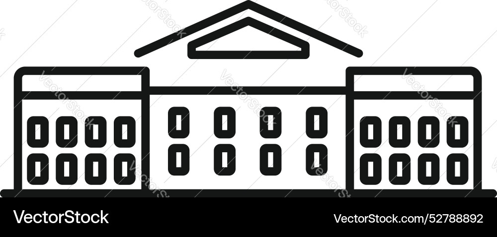 Line icon style of a public building Line icon style of a public building vector image
