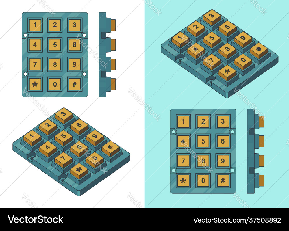 Numeric Keypad Blueprint vector image