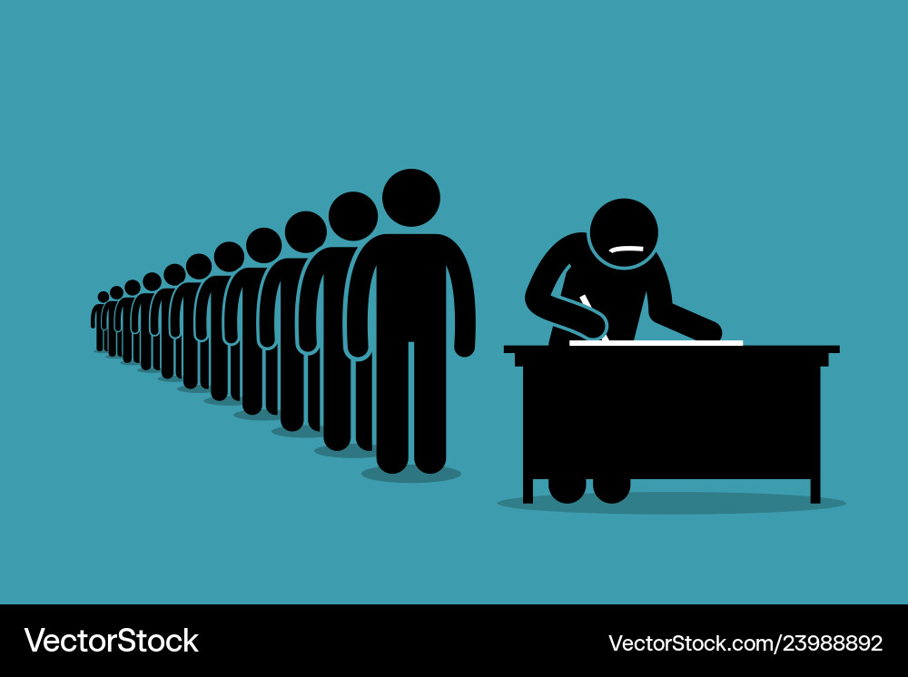 People in line and queue signing for petition People in line and queue signing for petition vector image