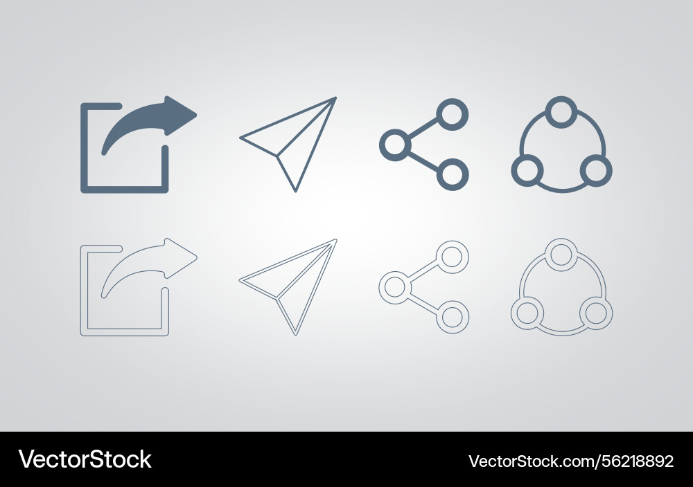 Set of share icons and arrow for web mobile Set of share icons and arrow for web mobile Vector Image