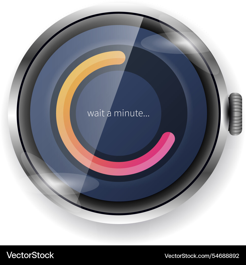 Smartwatch loading screen ui with colorful vector image