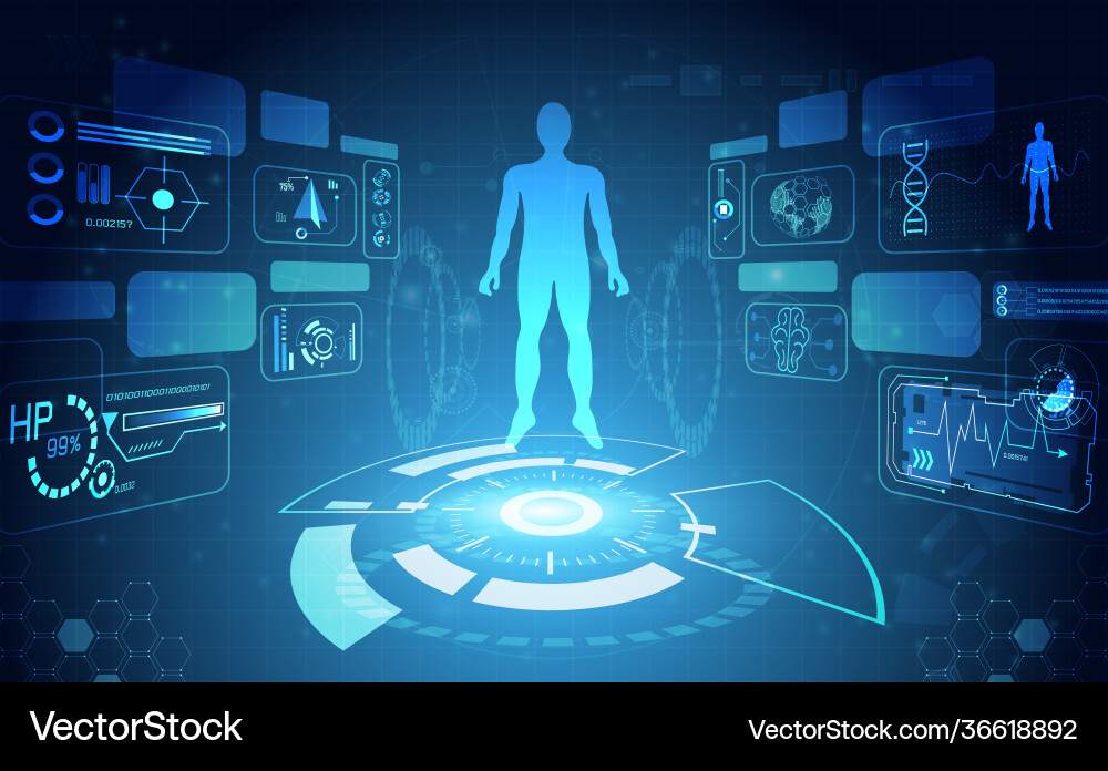Tech Data Analysis - Futuristic Interface vector image
