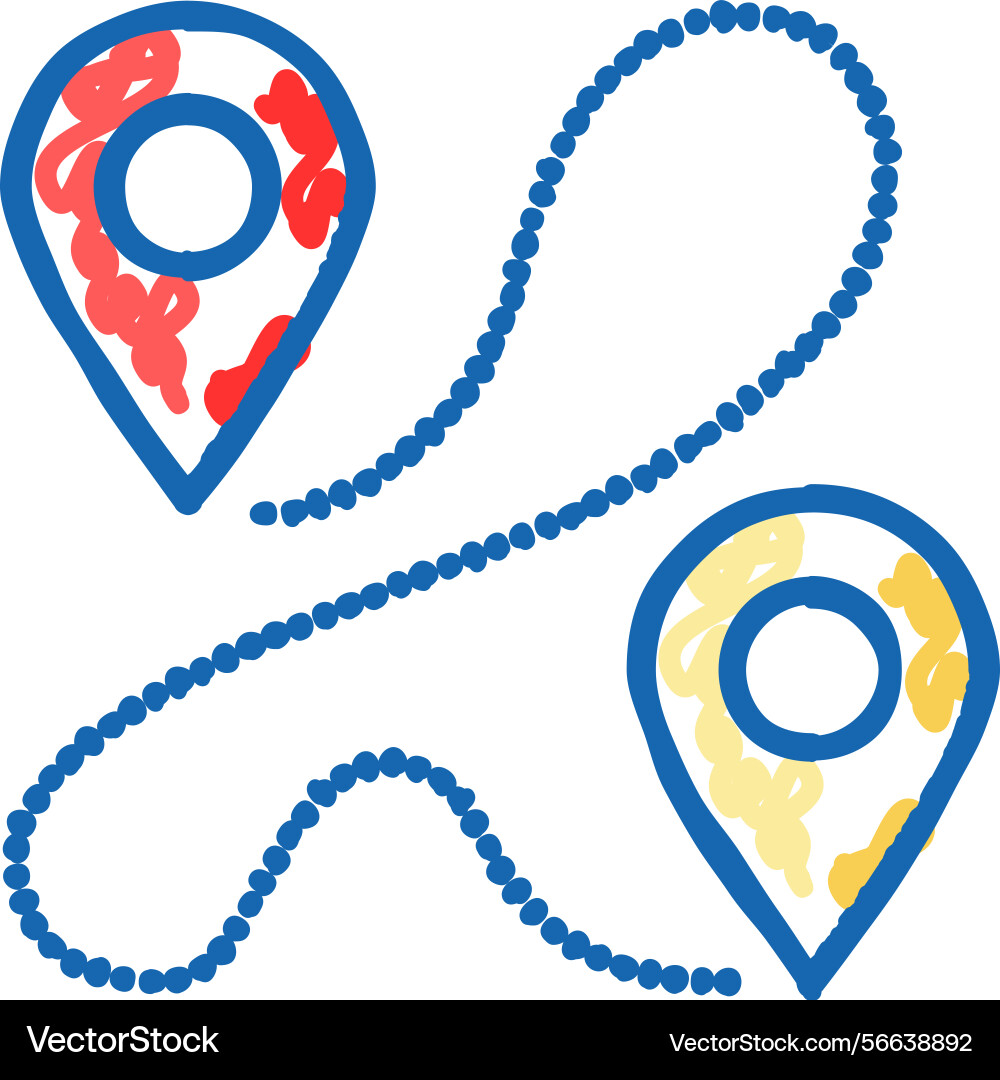 Track airplane pointer map icon doodle Track airplane pointer map icon doodle vector image