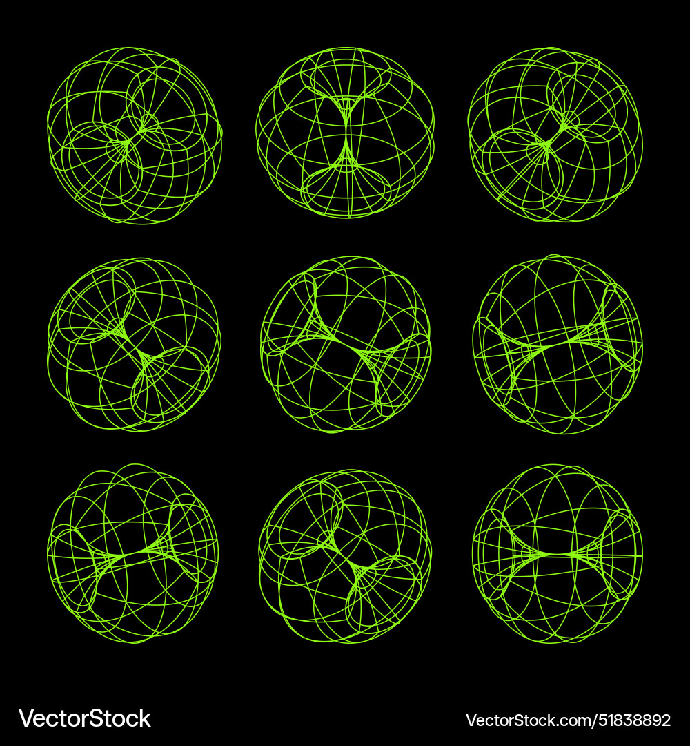 Wireframe lined shapes perspective mesh 3d grid Wireframe lined shapes perspective mesh 3d grid vector image