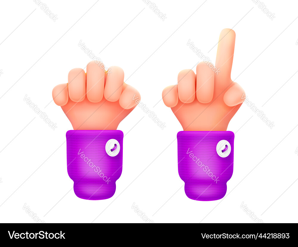 3d render count fingers hands showing number one 3d render count fingers hands showing number one vector image