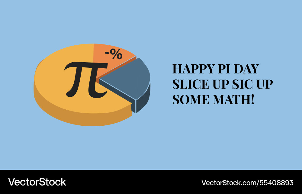 Happy pi day slice up some math pie Vector Image