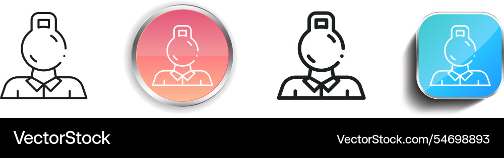 Heaviness icon thin linear regular and button vector image