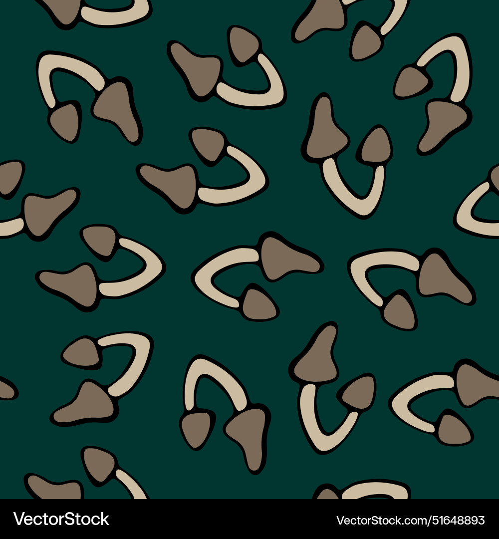 Isolated of pattern with mushrooms Vector Image
