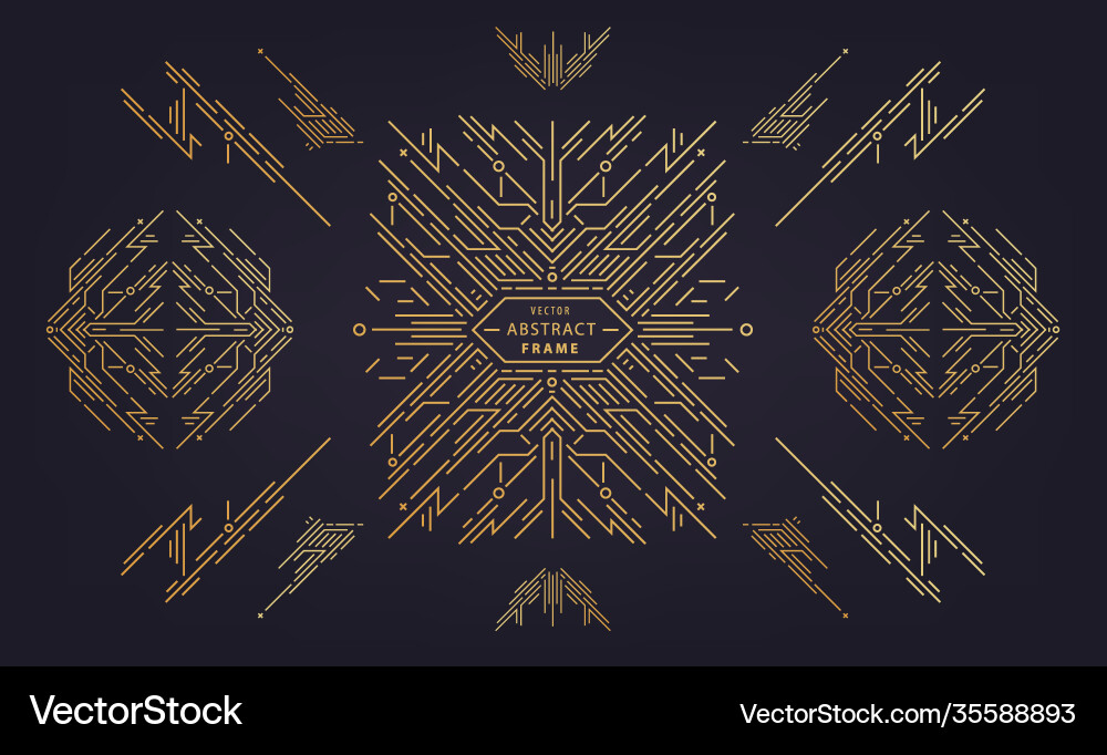 Set abstract geometric design elements Vector Image