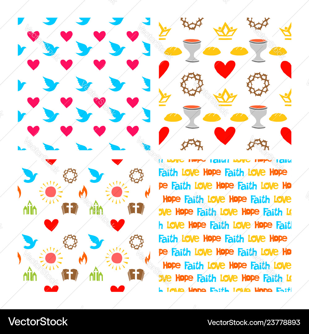 Set of hand drawn christian patterns Set of hand drawn christian patterns vector image
