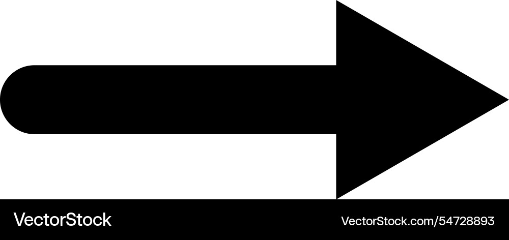 Simple black arrow pointing right with rounded Simple black arrow pointing right with rounded Vector Image