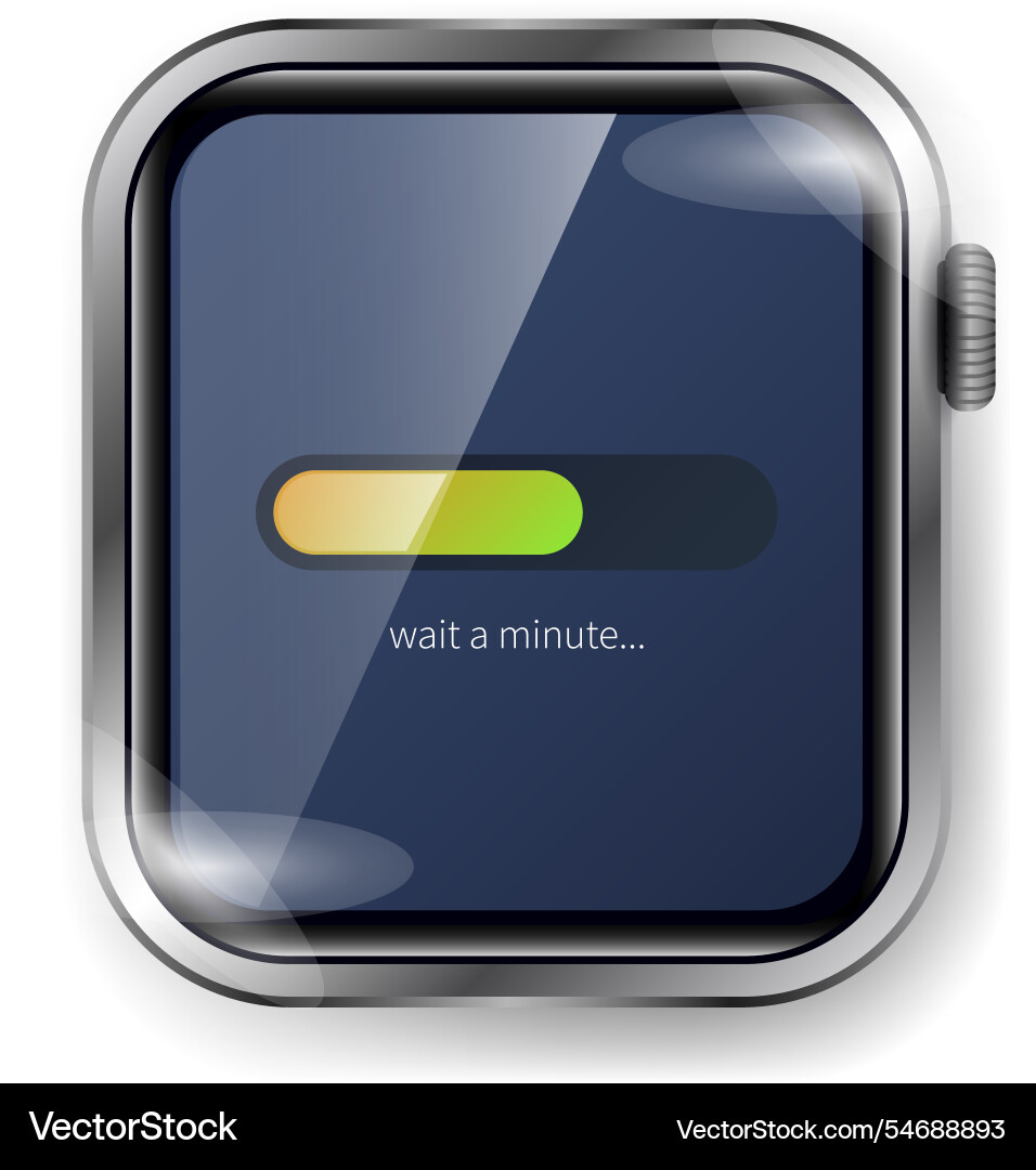 Smartwatch loading screen ui with colorful vector image