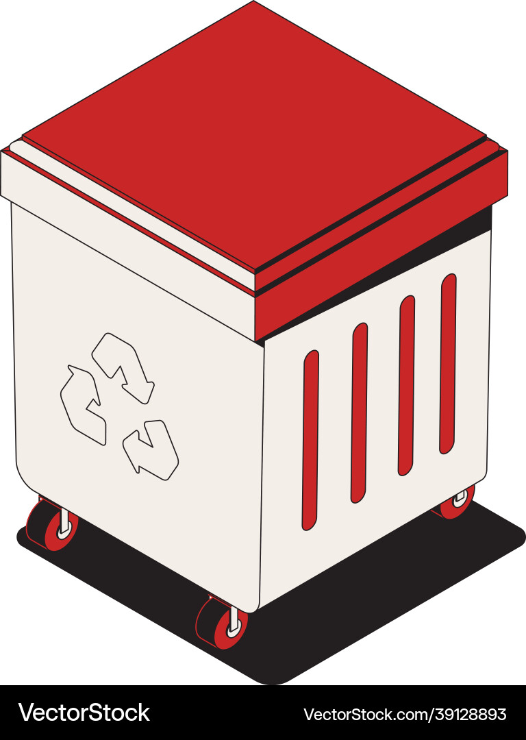 Trash container icon vector image