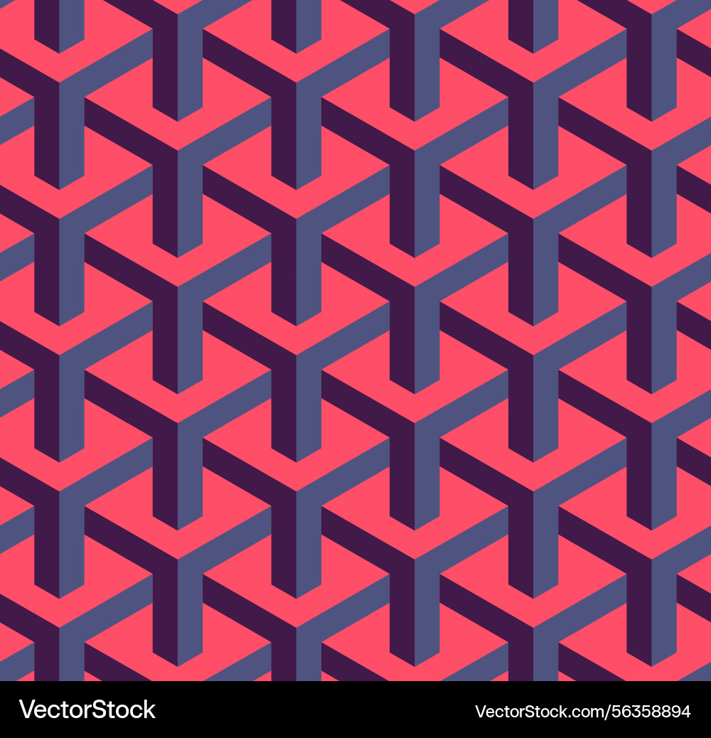 3d hexagon abstract seamless pattern vector image